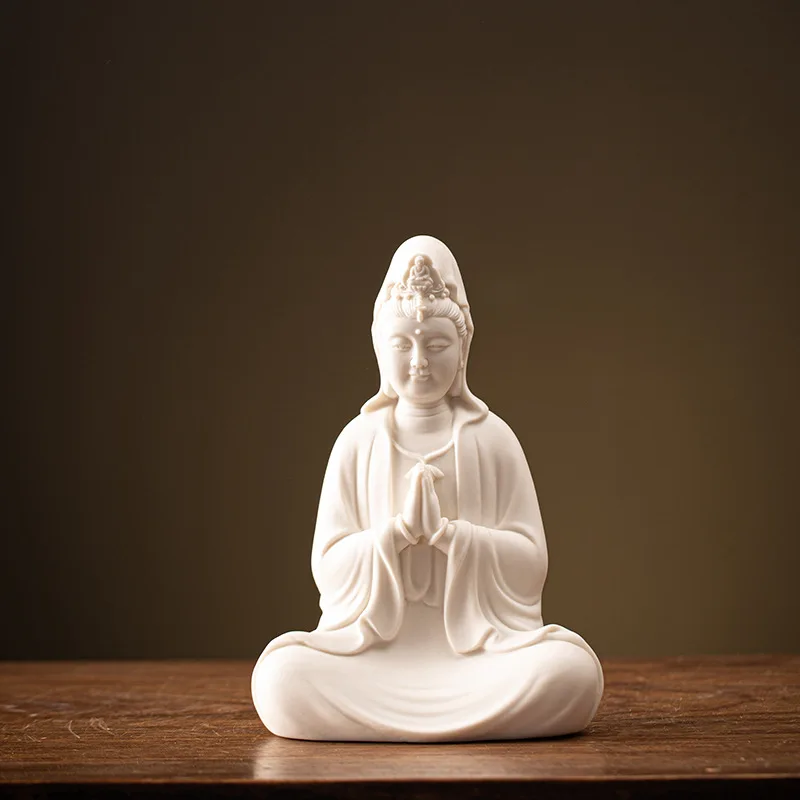 Chinese Guanyin Bodhisattva for Living Room, Buddha Statue, Worshiping Background Light, Zen Decoration