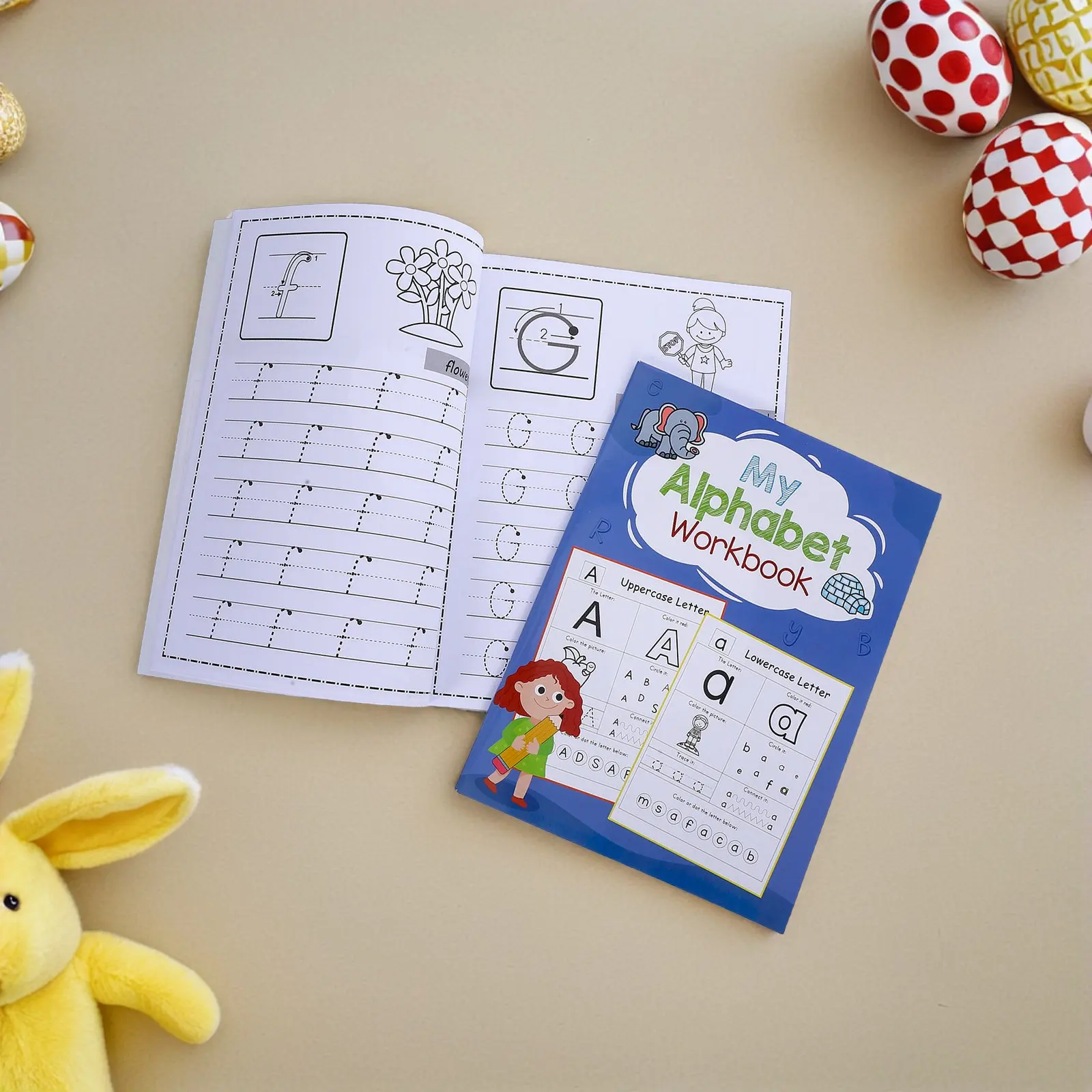 2Pcs 용 알파벳 워크북 미취학 아동을 위한 문자 추적 및 색칠하기 손글씨 연습 유치원 쓰기 연습