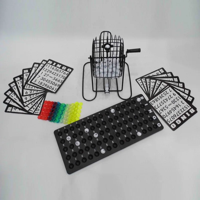 Bingo Lottery Machine Steel Bingo Game Cage Set Adult Family Large Party Group Entertainment Tabletop Board Game Sweepstakes bingo game set