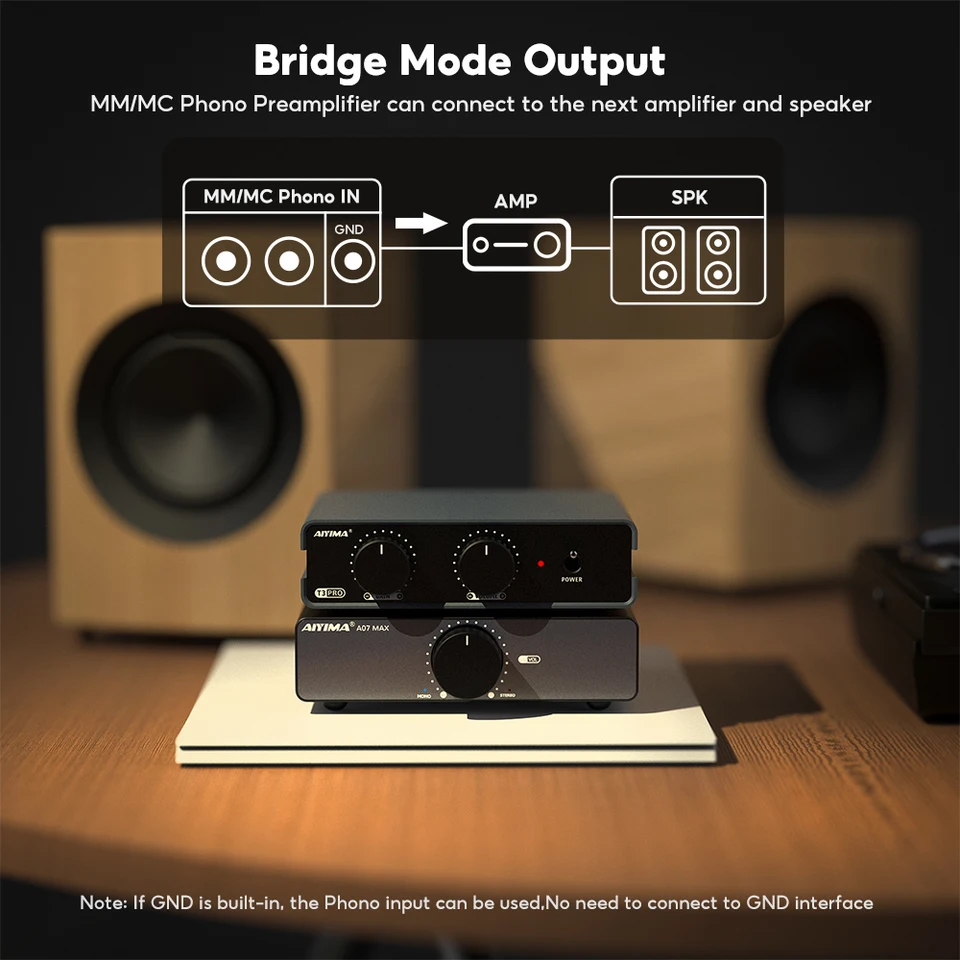 AIYIMA T3 PRO RIAA MM/MC Phono Preamplifier Vinyl Record Player