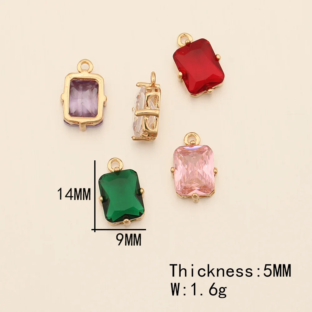 Cordial Design 9*14MM 50Pcs Rhinestone Pendant/Jewelry Findings & Components/Rectangle Shape/Hand Made/DIY Making/CZ Charms - cordial