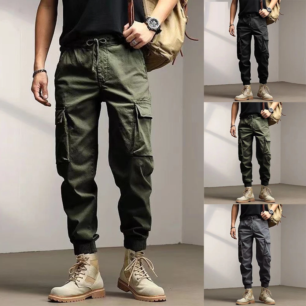 Description Picture 2 of itemHot New Autumn Hiking Cargo Pants Male Trousers Outdoor Overalls Slight Stretch Solid Color With Multiple Pockets
