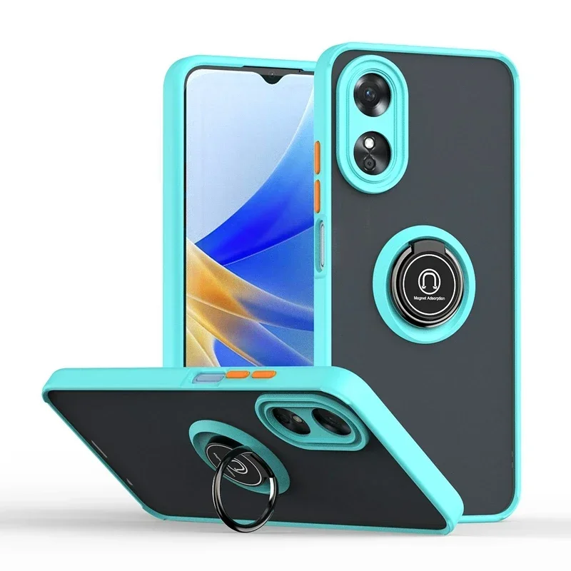 thumbnail image 1 of Armor Matte Case For OPPO A79 A18 A38 A58 A78 A98 5G A17 A77 A16 A55 Cover Ring Magnetic Holder Stand Shockproof Coque Fundas, 1 of 5