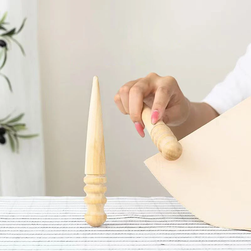 Wood Leather Solid Wood Round Burnishing Edge For Polished Edge Leather Craft Working Tool Craft Kit