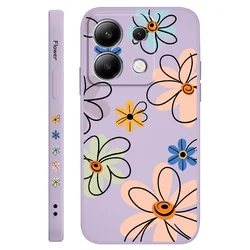 Elegant Hoop Flower Liquid Silicone Phone Case for Redmi Note14 5G (Light Purple)