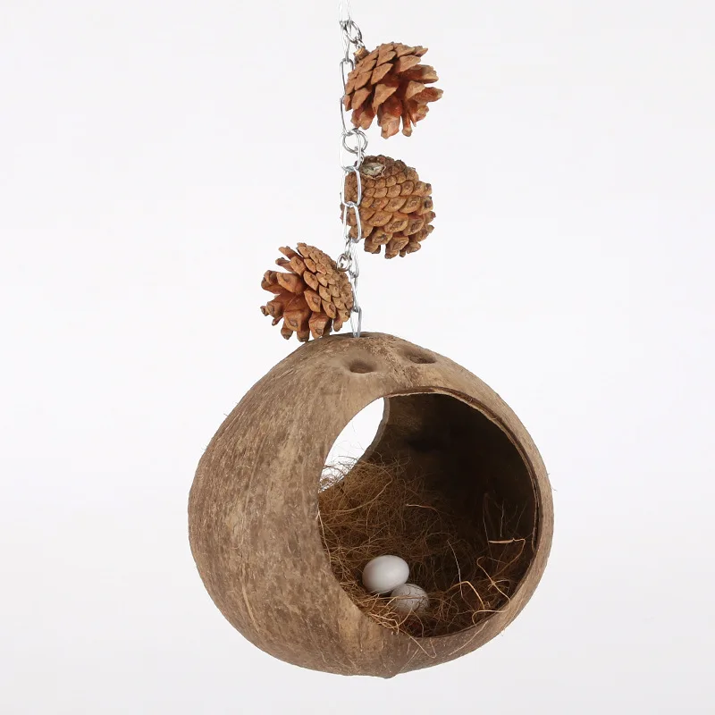 Coconut shell bird's nest swing bird's nest parrot's parrot bird toy swing hammock suspension ring suspension bridge