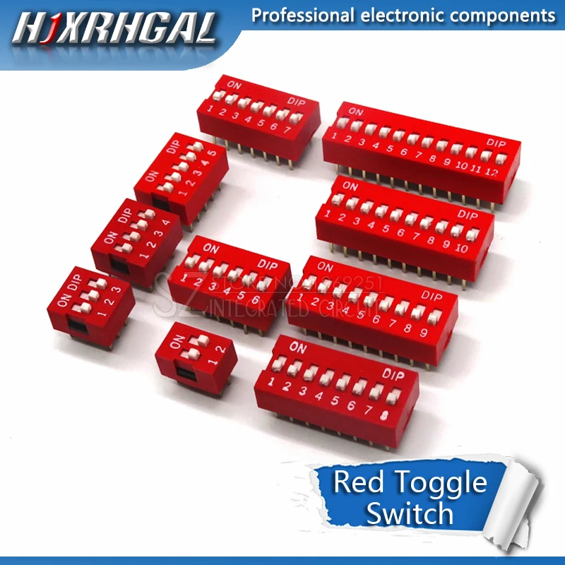 100PCS Slide Type Toggle Switch with Red Snap Design