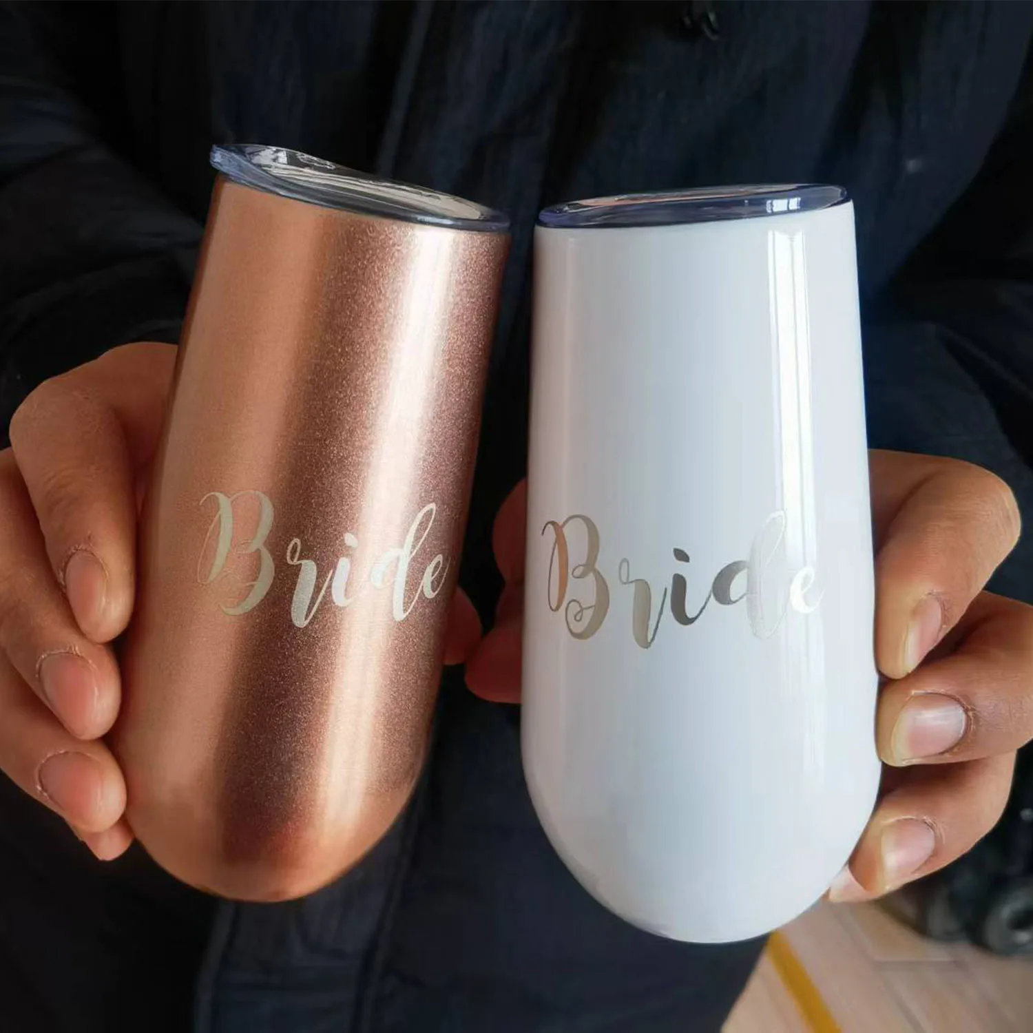 Bridesmaid Wine Tumblers Set of 8, Bride Champagne Flute Maid  of Honor Bride Mugs, 6 oz Stainless Steel Bridesmaid Proposal Gifts for  Engagement Wedding Bachelorette Party Supplies (Rose Gold): Champagne  Glasses