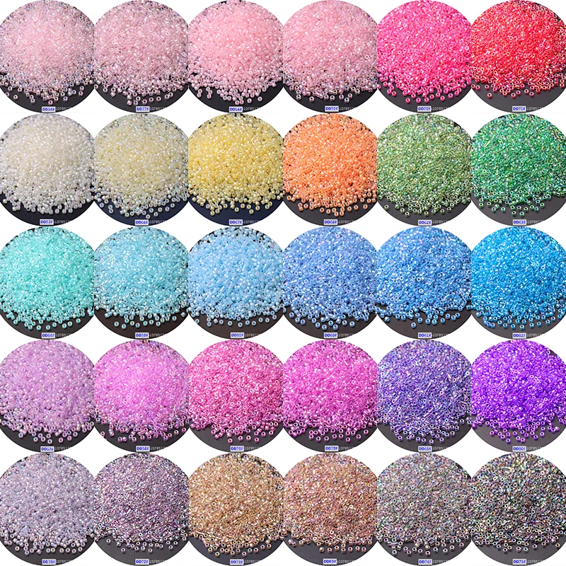 

720pcs 2mm Uniform Glass Seed Beads AB Transparent Dyed Color DIY Beads for Hand Crafts Jewelry Making Accessories
