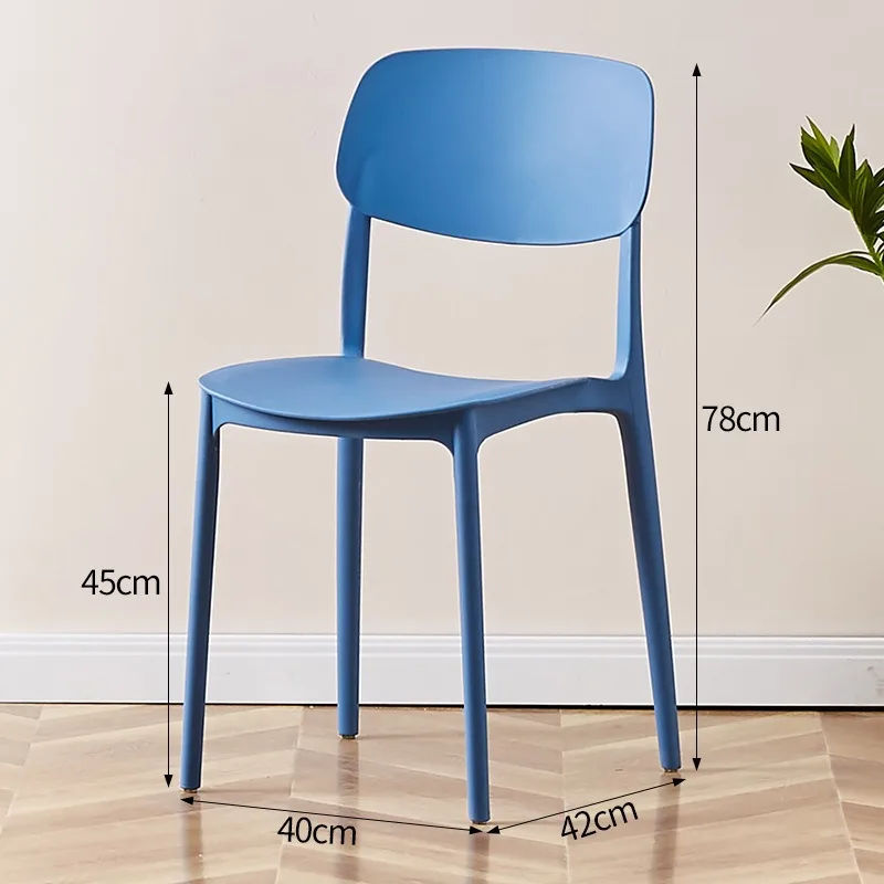 Nordic Style Modern Simple Cafe Home Square Chairs Colorful PP Plastic Restaurant Stackable Dining Chairs