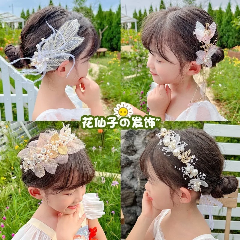 Children's Crown Headgear Princess Wreath Super Fairy Headband Flower Girl Wedding Flower Hair Accessories Hairpin
