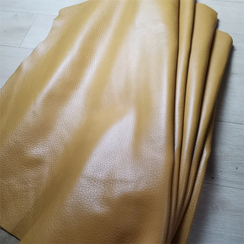 Description Picture 5 of item1.5mm Yellow Brown Cowhide. The First Layer Of Cowhide.Genuine leather Fabricr. Handmade DIY Bag. Shoes. Sofa Repair.