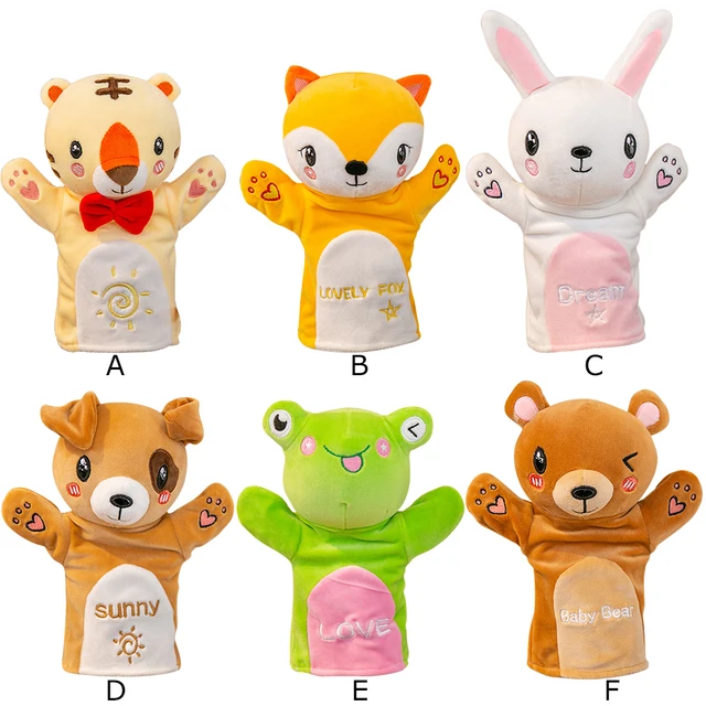 Animal Wolf Rabbit Monkey Crocodile Hand Puppet Parent-Child Interaction Finger Puppets Plush Storytelling Toys for Children 2