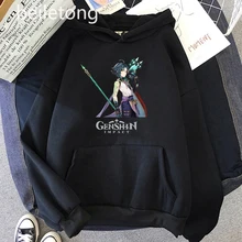 

Genshin Impact Hoodie Sudaderas Para Mujer Men Women Oversized Hoody Hip Hop Hooded Casual Sportwear Xiao Print Female Pullovers