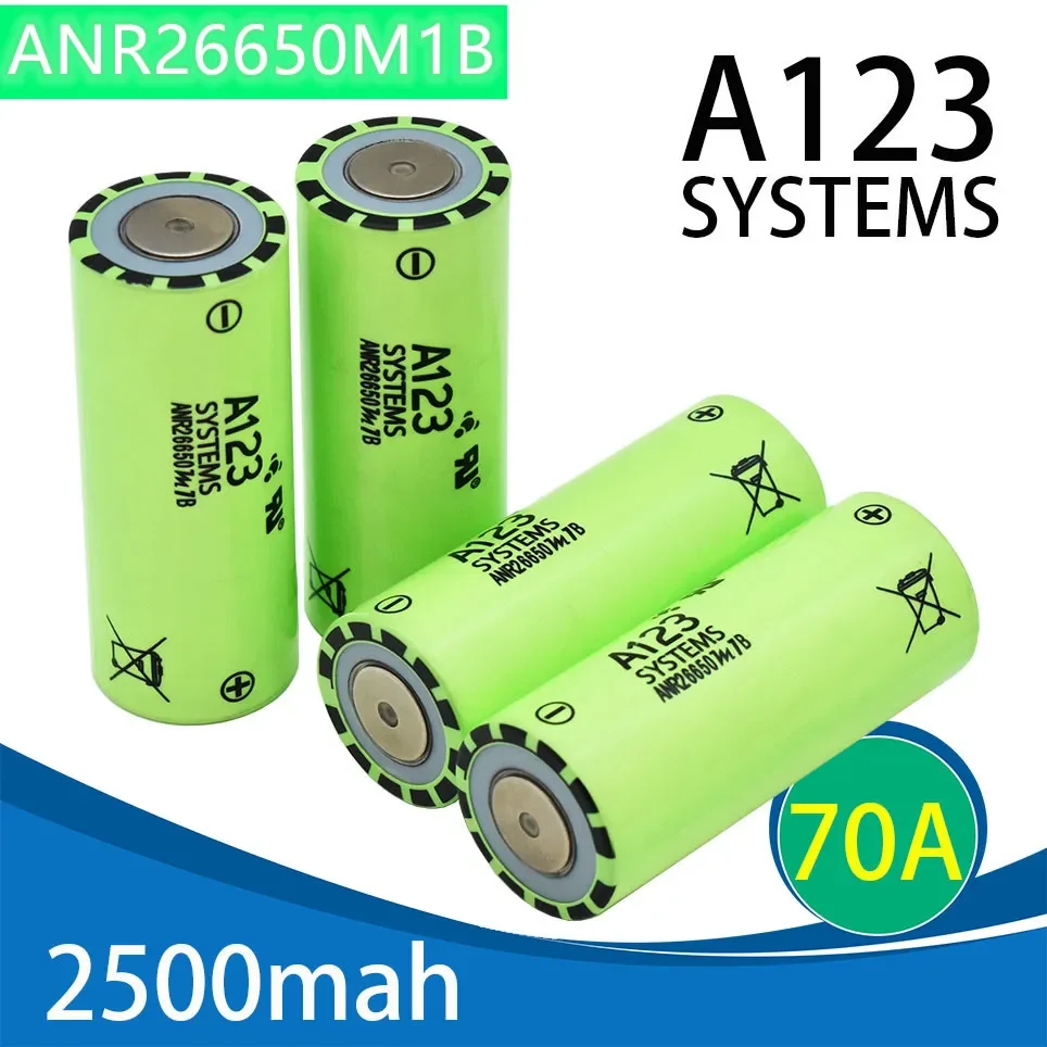 

2022 NEUESTE A123 26650 akku M1B 2400mah - 2500mah 70A 3,7 V Li-Ion hohe entladung Batterie