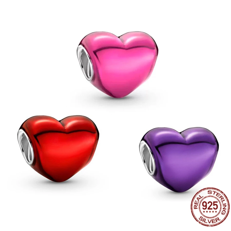 Charm Pandora Silver 925 Pink Purple | 925 Sterling Silver Charm Bead ...
