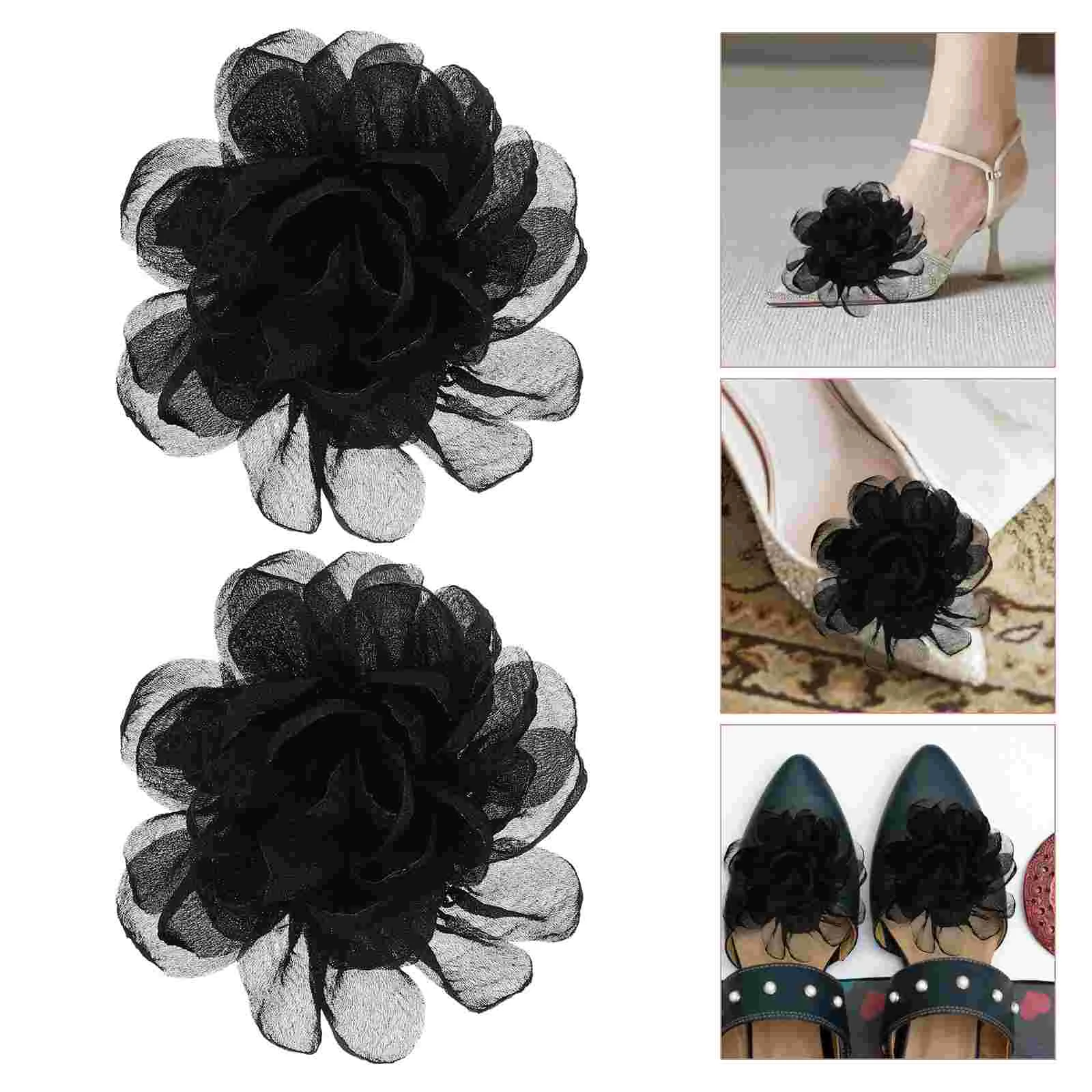 2 Pcs Removable Shoe Ornament Flowers Clip Sneakers Shoelace Charms for Shoes Laces Cloth Clips Woman 2