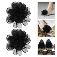 2 Pcs Removable Shoe Ornament Flowers Clip Sneakers Shoelace Charms for Shoes Laces Cloth Clips Woman 2