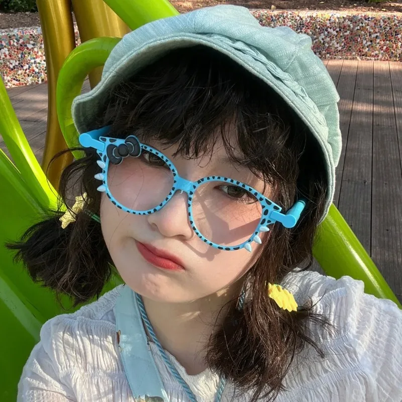 Hello Kitty Glasses Frames Anime Kt Cartoon Blue Ballpoint