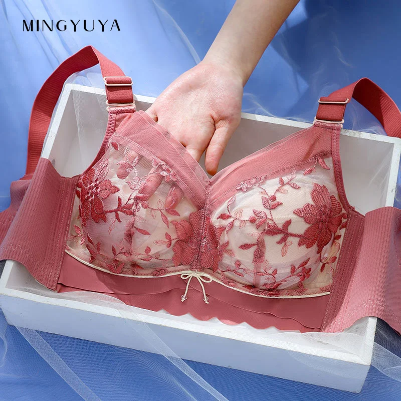 No Steel Ring Big Breast Underwear Adjustable Anti-Sagging Full Cup Large Size Chest Slimming Ultra-Thin Bra for Women sexy bra