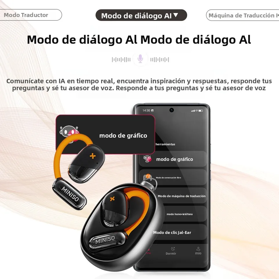 MINISO X15 PRO - Auriculares De Traducción Inalámbricos Con Ganchos