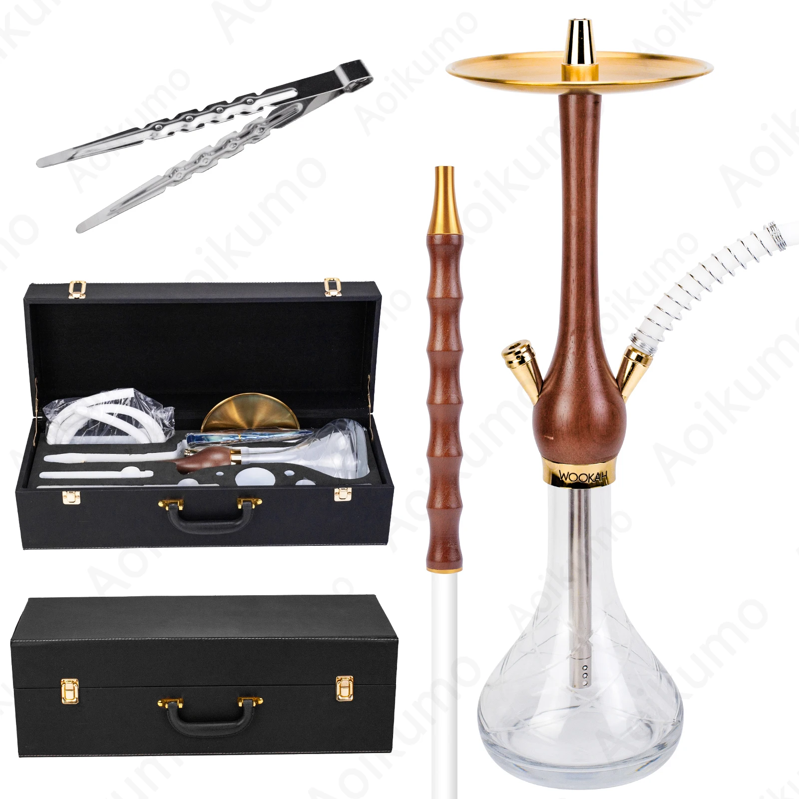 HookahSetWooden1PurgeValve1HoseConectorKTVHookahShishaBox