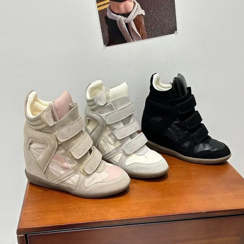 Nouvelles Bottines à Plateforme Exquises pour Femme, Chaussures de Créateur Tendance, Baskets Décontractées Rehaussantes de 5CM, Botas Mujer