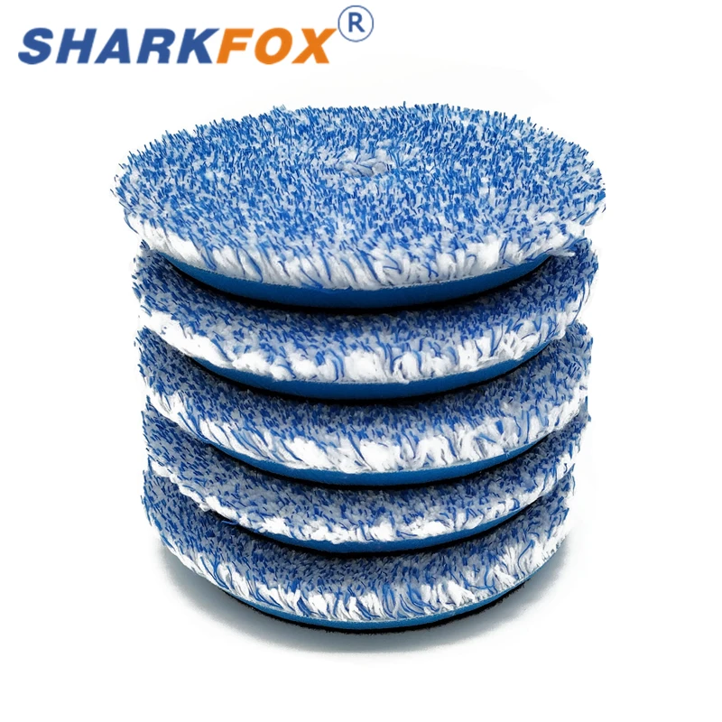 Car Polishing Pad Car Polish Pad Polishing Wheel Disc Polishing Wheel Kit 1Pieces 5/6inch Microfiber Polishing Pad For Cars Body Polish Micro Fiber For DA/RO Car Polisher