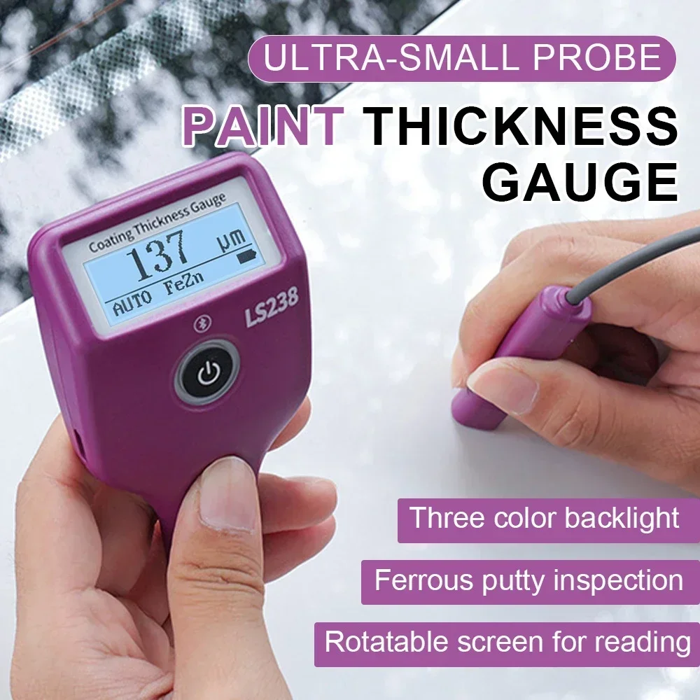 LS238 Digital Paint Thickness Gauge 0.0-3500&mu;m Fe/Al Car Paint Coating Thickness Tester Small Probe High Precision paint coating meter paint thickness gauge thickness gauge