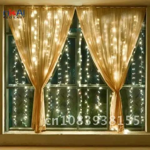 

Festoon LED Light Decor Fairy Lights Garland Curtain for Home Room New Year's Wedding Christmas Lights Decorations Curtains