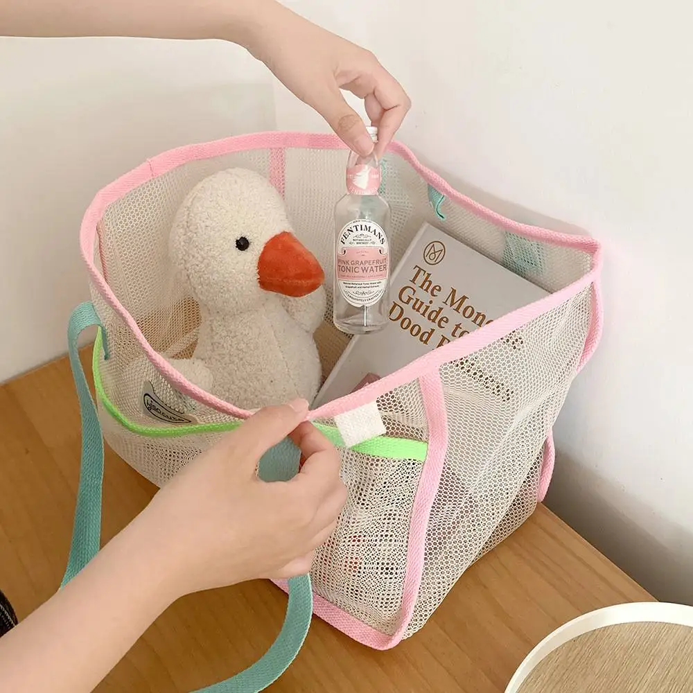 대용량 여성 수영복 가방 휴대용 스포츠 핸드백 피트니스 비치 모래 보관 그리드 가방 캐주얼 여행용 세면도구 가방