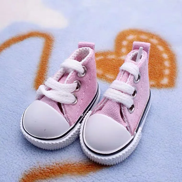 1/6 BJD Doll Shoes Handmade 5 CM Shoes for Dolls Mini Canvas Shoelace Doll Play House Dress Up Accessories Children Toys Gift 4