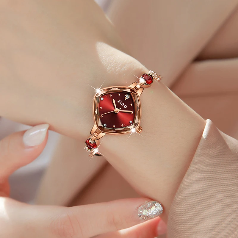 UTHAI ساعة نسائية ماركة حمراء عالية الجمال فاخر كر...