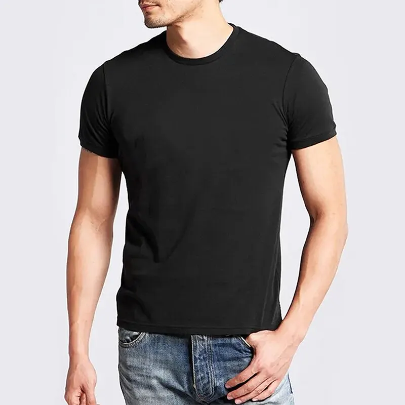 3pcs Summer Men's Short-sleeved T-shirt Clothes Pure Cotton Summer White T-shirt Short-sleeved Base Shirt Spring and Top
