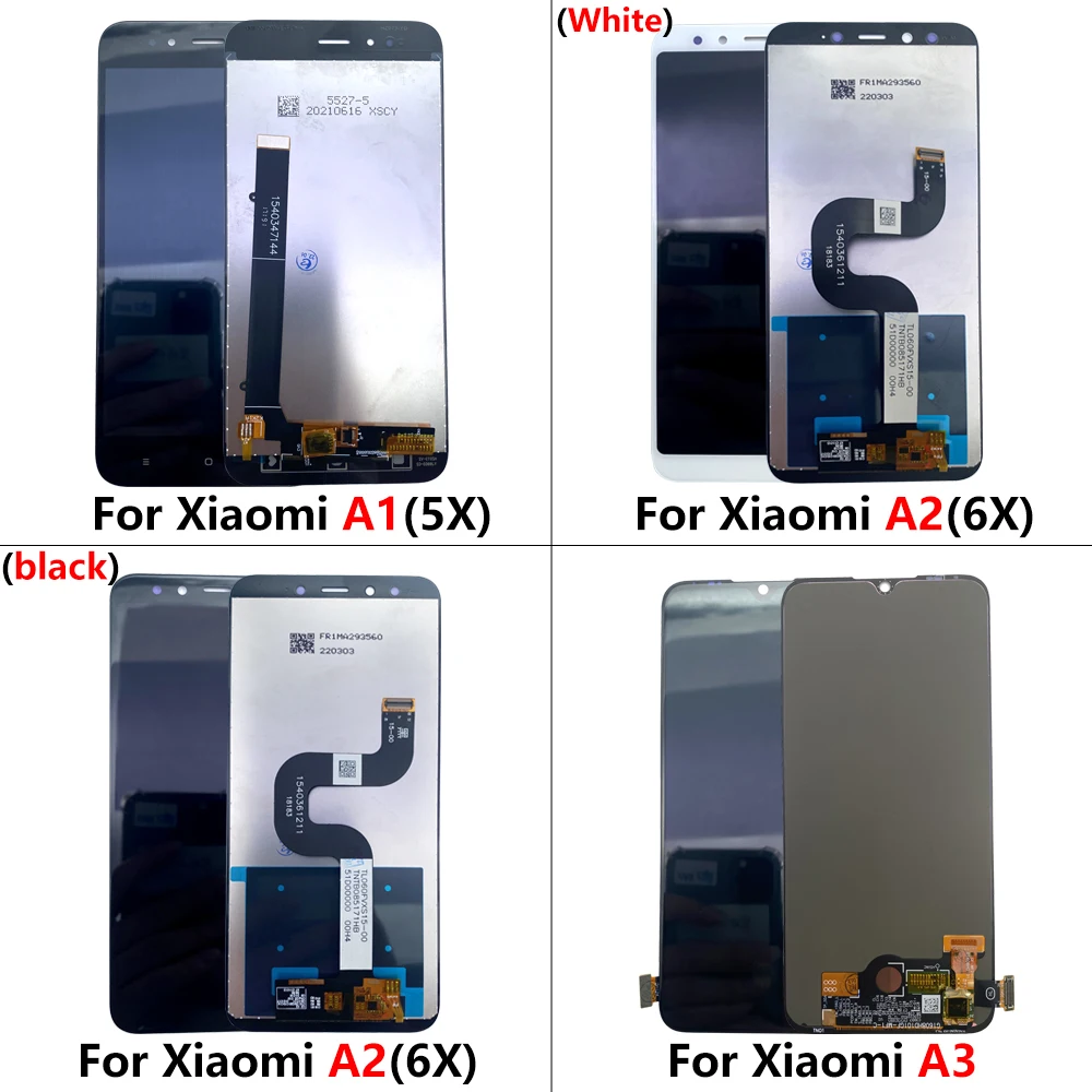 For Xiaomi Mi A1 A3 A2 Lite LCD Display Touch Screen Digitizer Assembly For Mi 6X 5X LCD Screen M1804D2SG Display