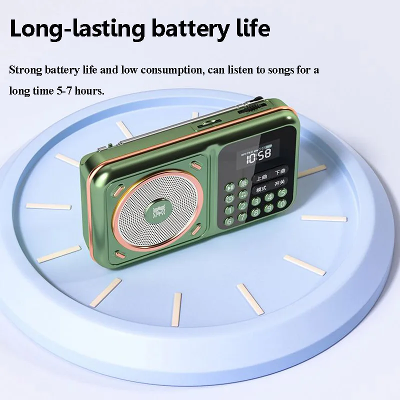 Retro Bluetooth Speaker Wireless Hifi Sound Audio System Portable Music Player with HD Reduction MIC HIgh Sensitivity FM Radio