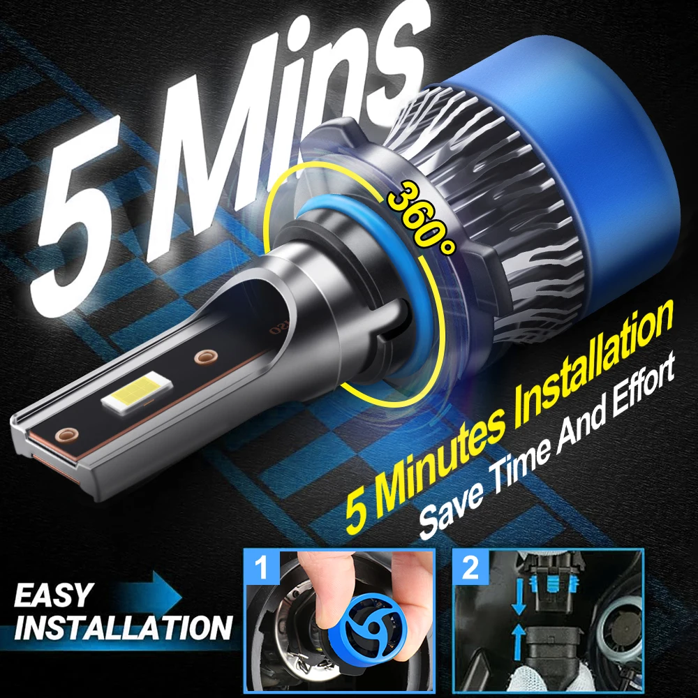 20000LM LED Canbus Car Headlight Bulbs 120W CSP Chips Auto Lamps 12V 6000K White For Pontiac Solstice 2006 2007 2008