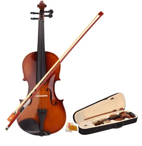 1/2 Size Student Violin Acoustic Fiddle Case Bow Rosin Natural Color Beinnger Fiddles SET acoustic violin,violin accessories,string rosin