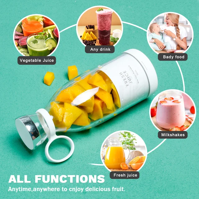 HEMOTON Portable Blender Portable Cup Blender Wireless Portable Juice  Machine Mini Portable Juicer Rechargeable Cordless Juicer Portable Cordless