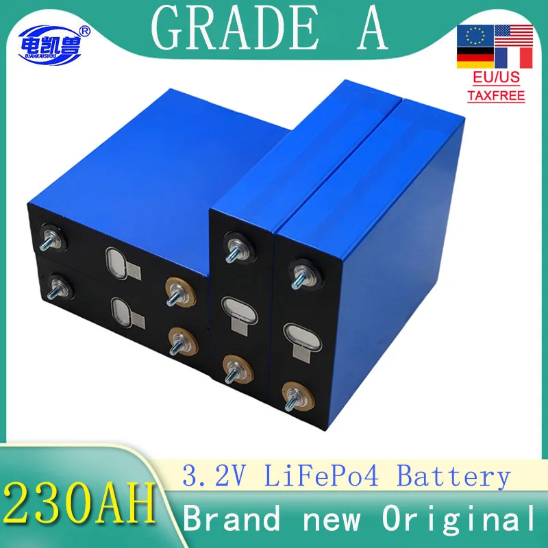 

New original 230AH 3.2V LiFePo4 battery DIY RV 12V 24V 48V large capacity single cell electric vehicle battery 4000 cycles