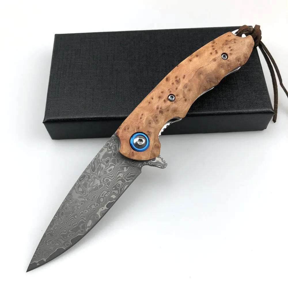 TRSKT VG10 Damascus Pocket Folding Knife 1
