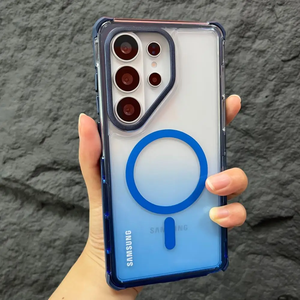 Transparent Gradient Magnetic Charging Protective Phone Case Shell