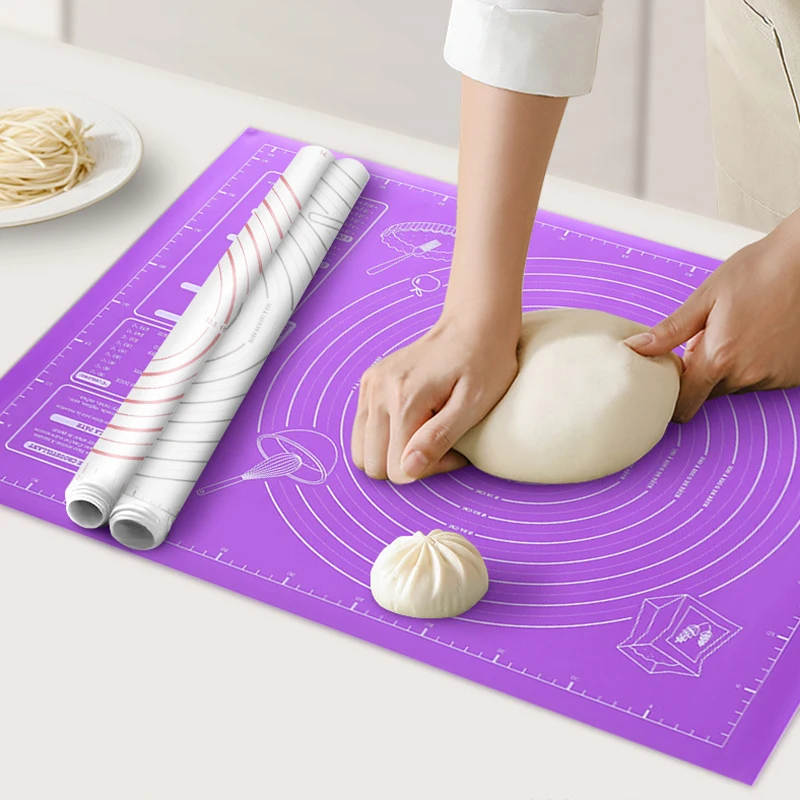 Silicone Kneading Pad Silicone Pad Kneading with Scale Meter Pastry Fondant Mat Kitchen Baking 45x60CM