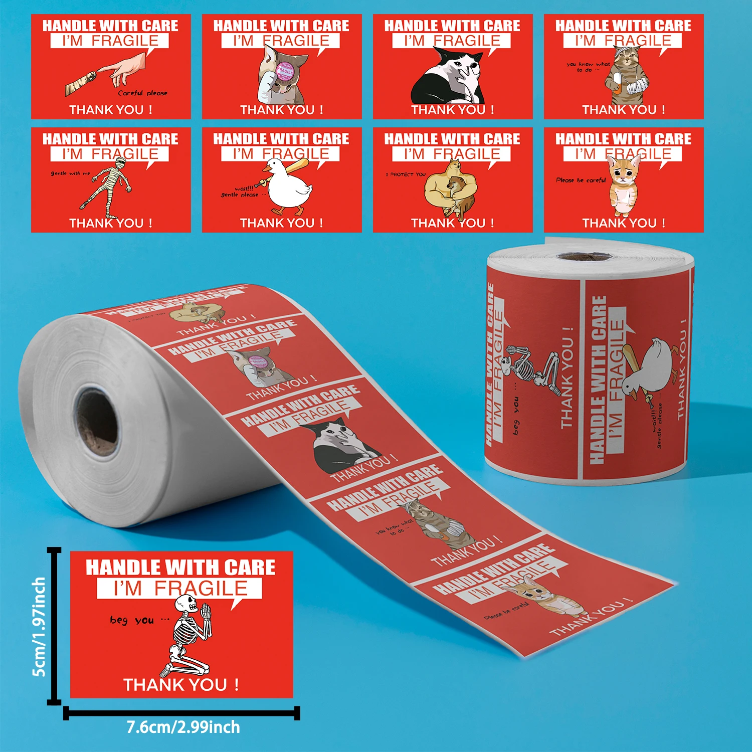 200PCS 대형 빨간색 깨지기 쉬운 경고 스티커 아이콘 케어 표시가 있는 손잡이 라벨을 떨어뜨리지 마세요 배송 이동 패키지 장식 데칼