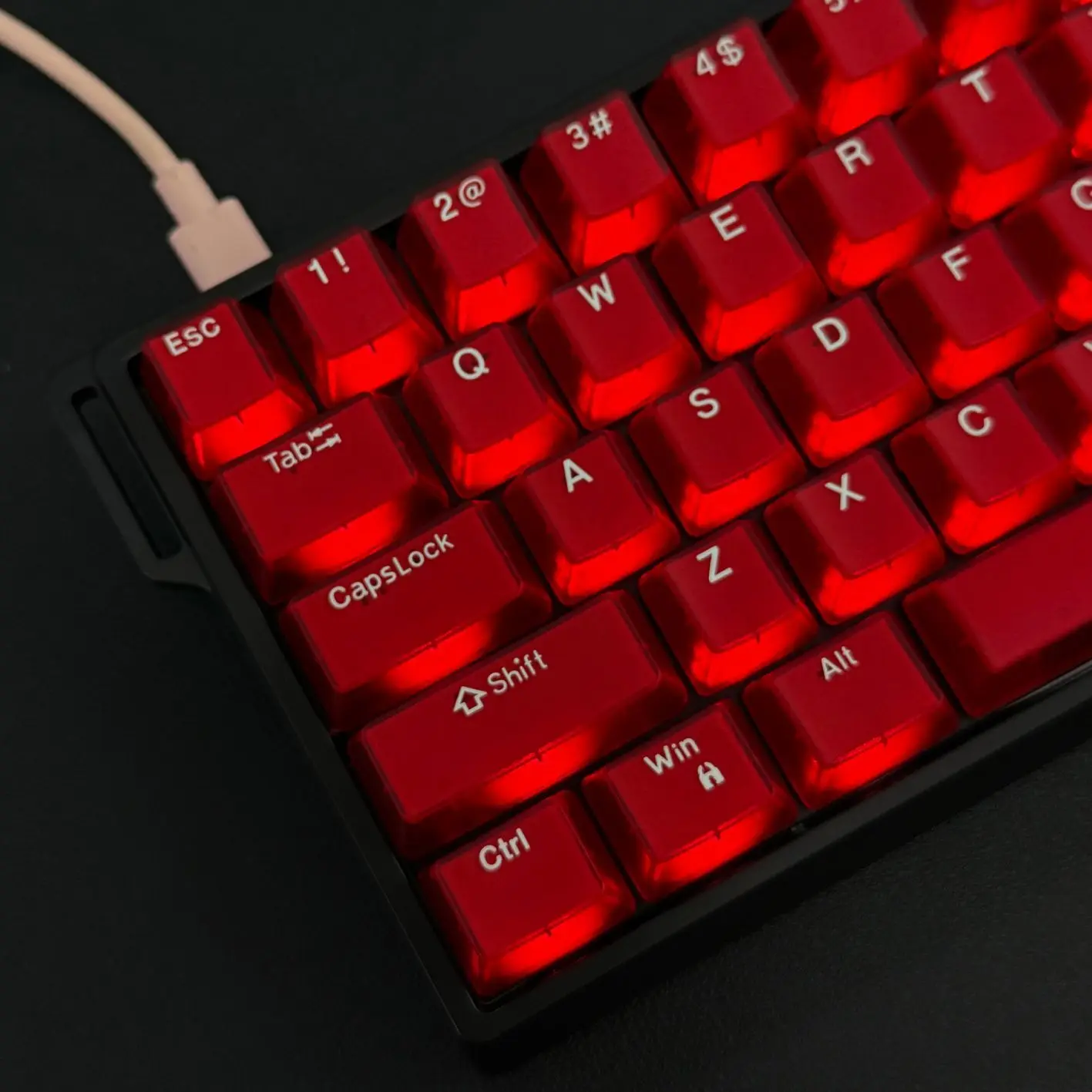 114키 레드 제이드 푸딩 키캡, 더블샷 PBT 키캡, 반투명 RGB 백라이트 키캡, MX 스위치 키보드용 OEM 프로파일