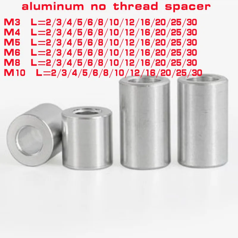10 x 6,5 x 3 mm FASTON Lot de 2 entretoises pour M6 en aluminium 