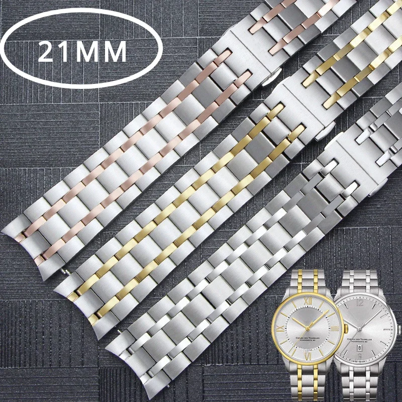 

Браслет из нержавеющей стали 316L для часов TISSOT 1853 Durul T099, Серебристый браслет для мужских часов с безопасной пряжкой, 21 мм