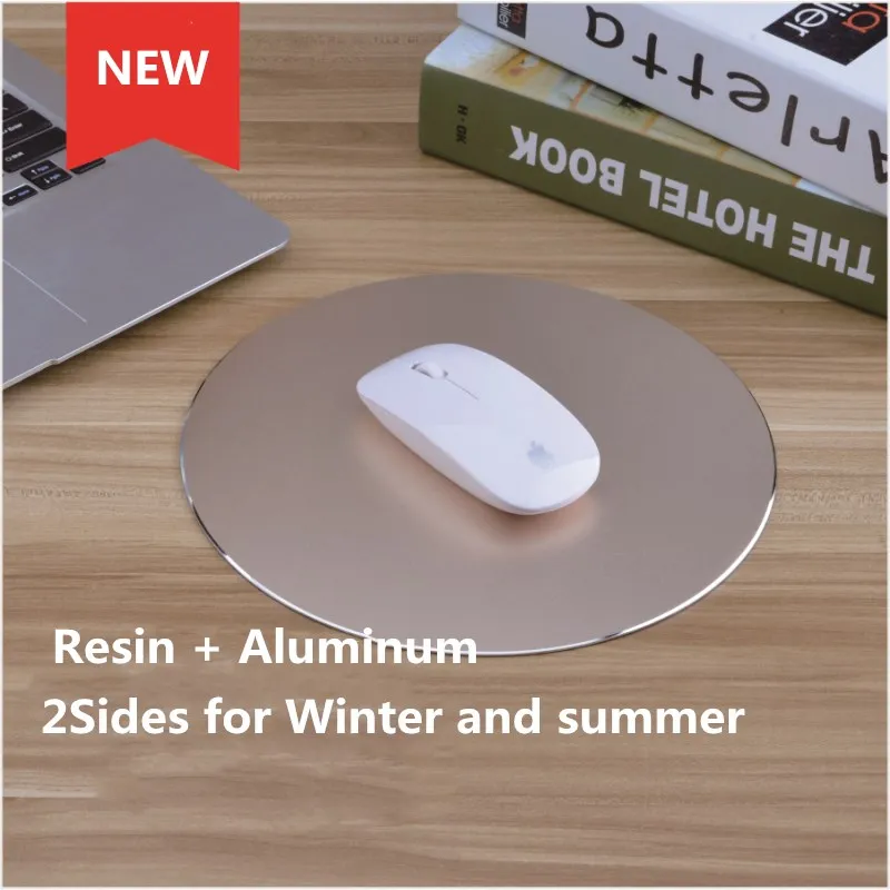 

Metal Aluminum Mouse Pad Round Mat Hard Smooth Thin Mousead Double Sides Waterproof Fast and Accurate Control for Office Home