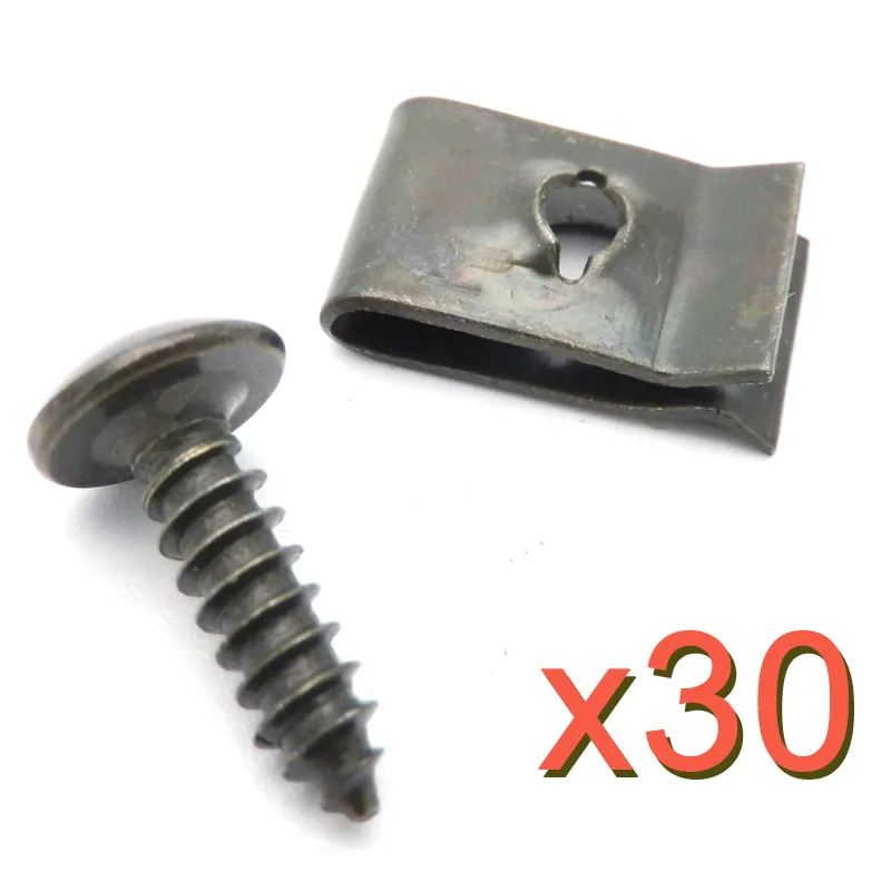 Motorcycle Car Scooter ATV Moped Ebike Plastic Cover Metal Retainer Self-tapping Screw and Clips motorcycle metal retainer clips M4 M5 4.2mm 4.8mm 30sets/lot