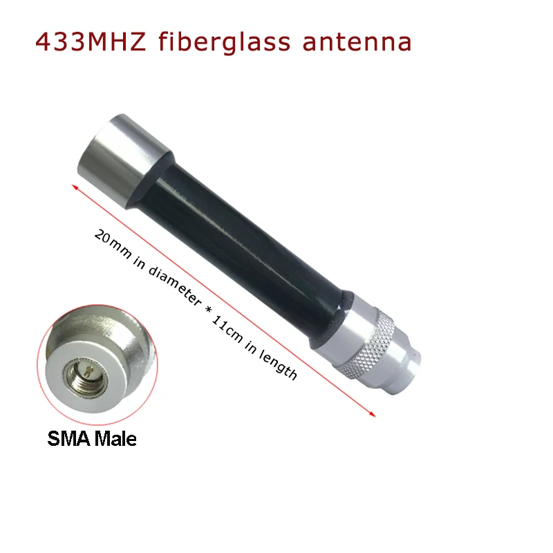 

433MHZ Fiberglass Digital Antenna High Gain 5dbi Diameter 20mm Waterproof Sun Protection Outdoor Mini Length 11cm SMA-J Connecto